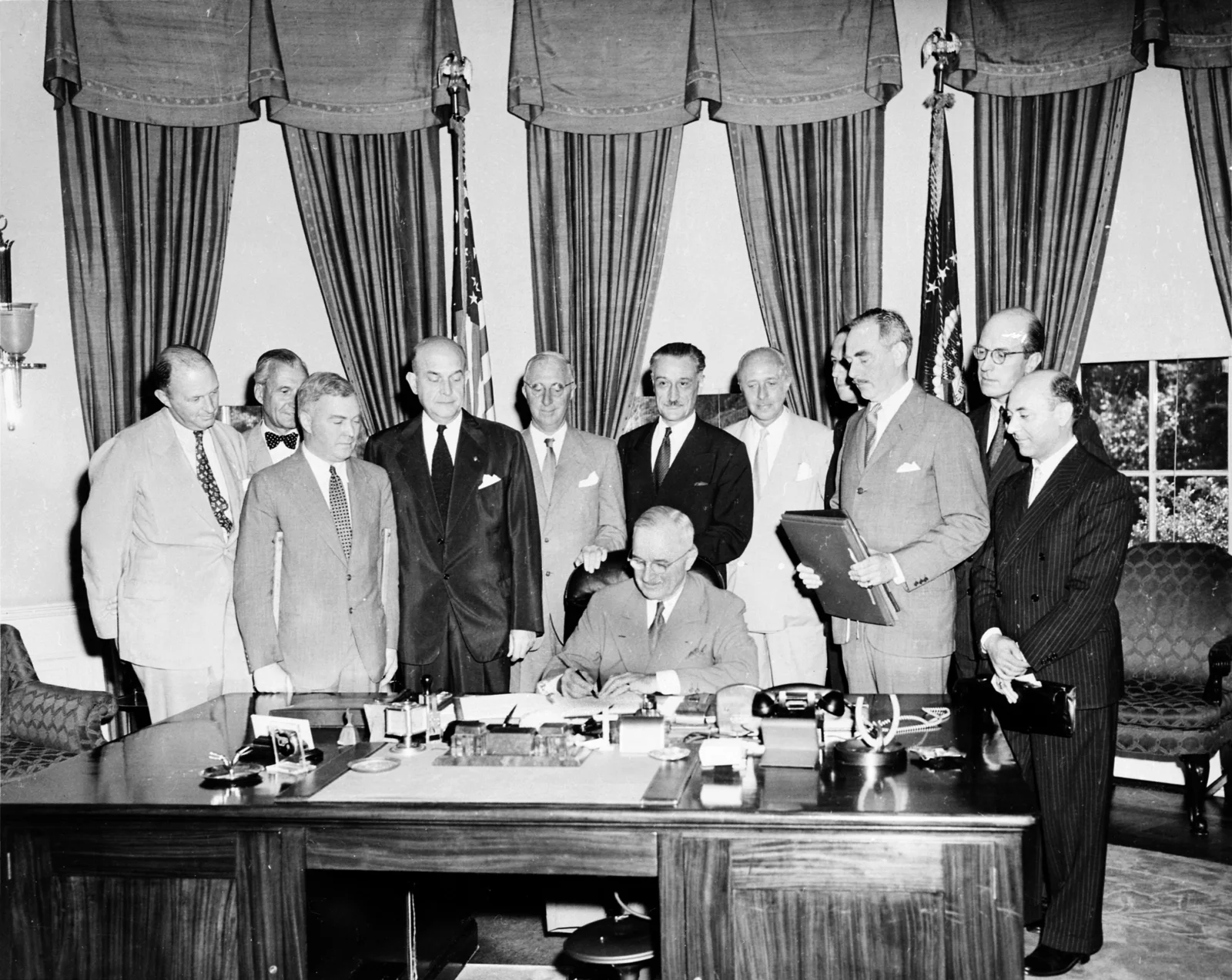 Officials signing the North Atlantic Treaty in Washington, D.C. in April 1949