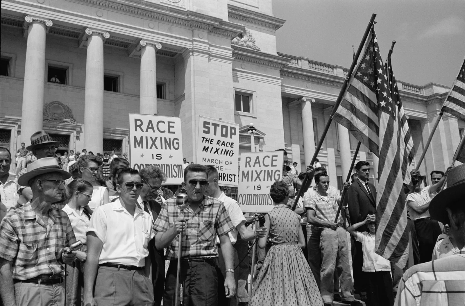 Little Rock Central High School in Arkansas, where the 1957 desegregation crisis forced President Eisenhower to deploy the 101st Airborne Division to enforce the Supreme Court's Brown ruling