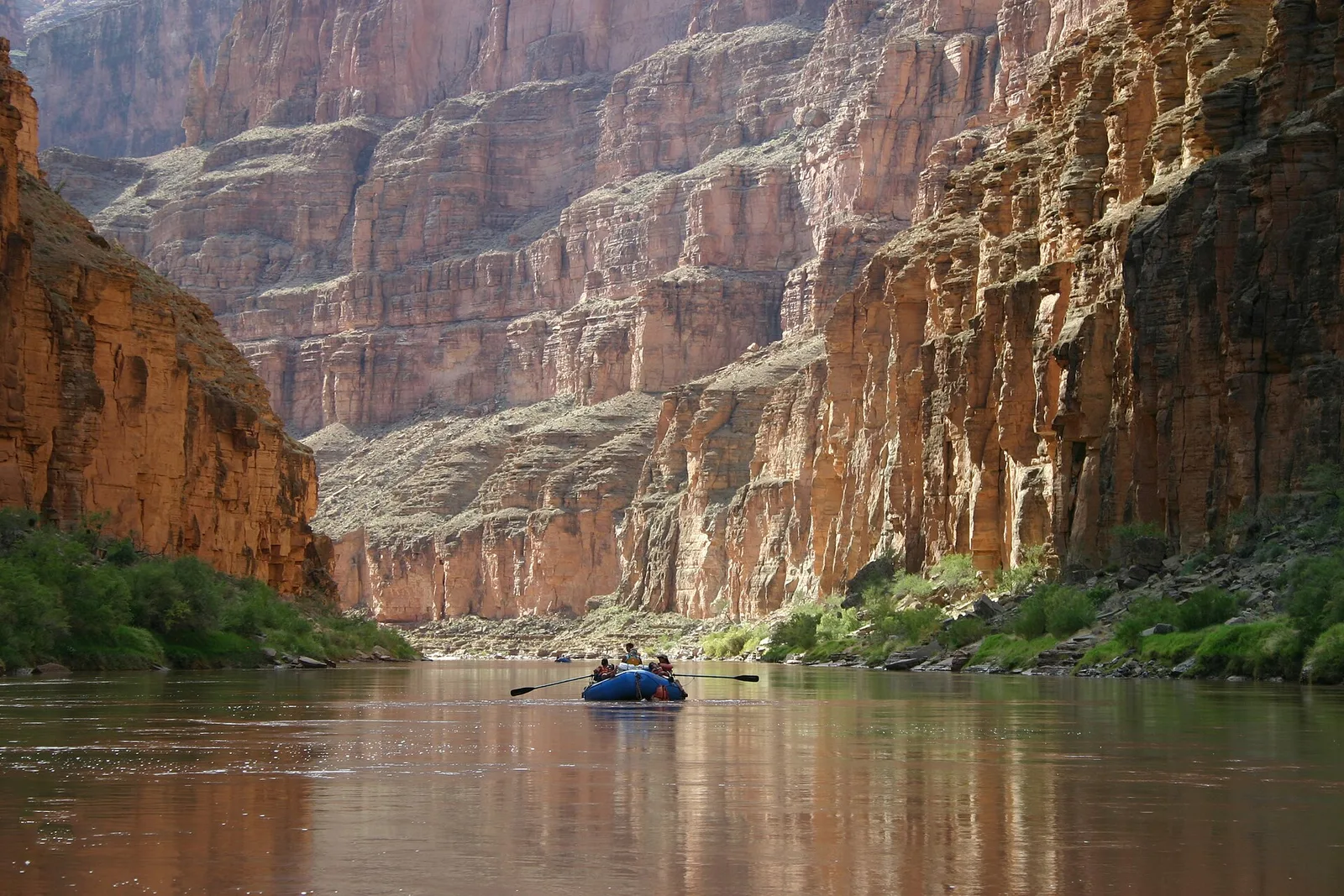 The Colorado River winding through the bottom of the Grand Canyon, Arizona