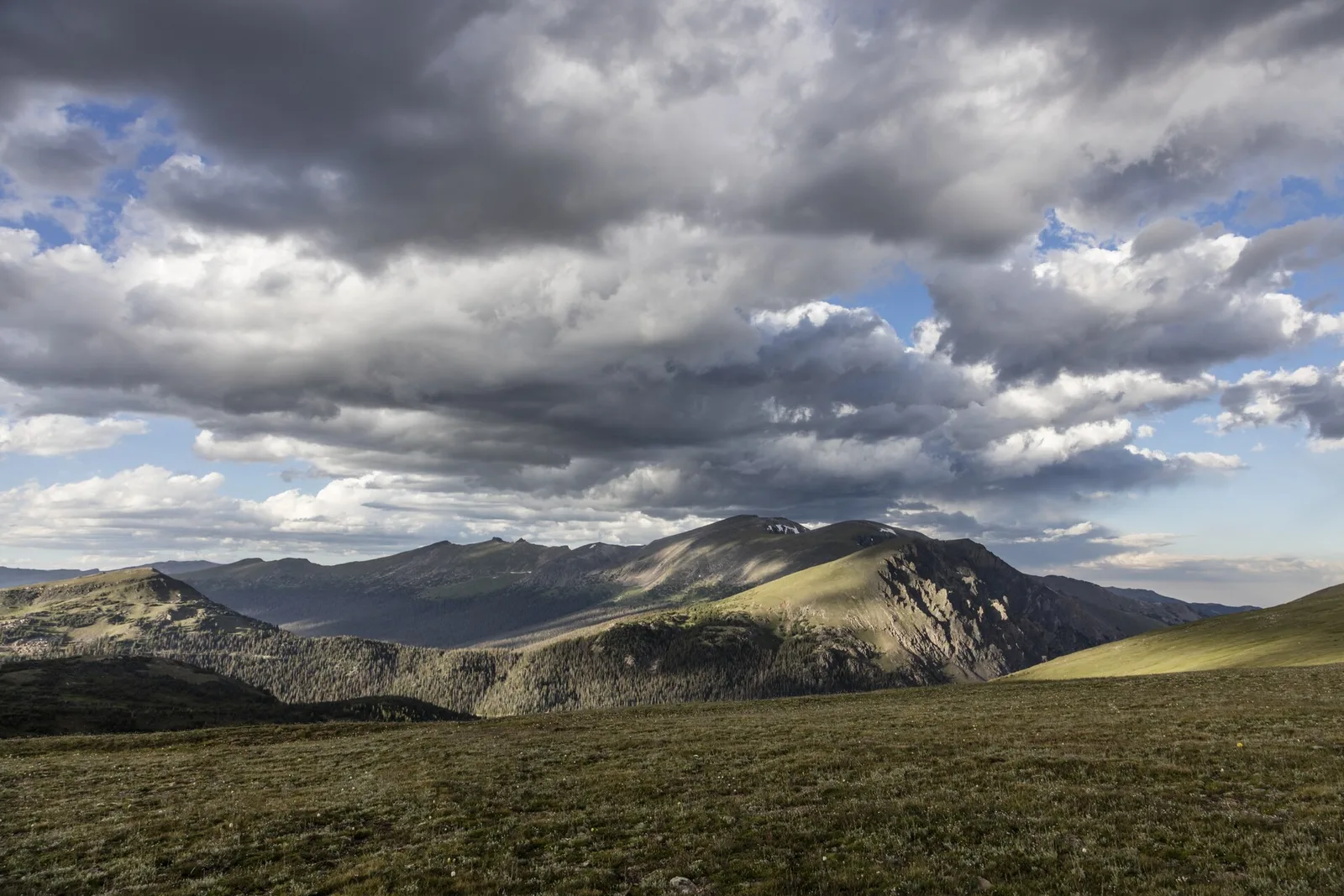 Rocky Mountain National Park alpine tundra and peaks along Trail Ridge Road, Colorado
