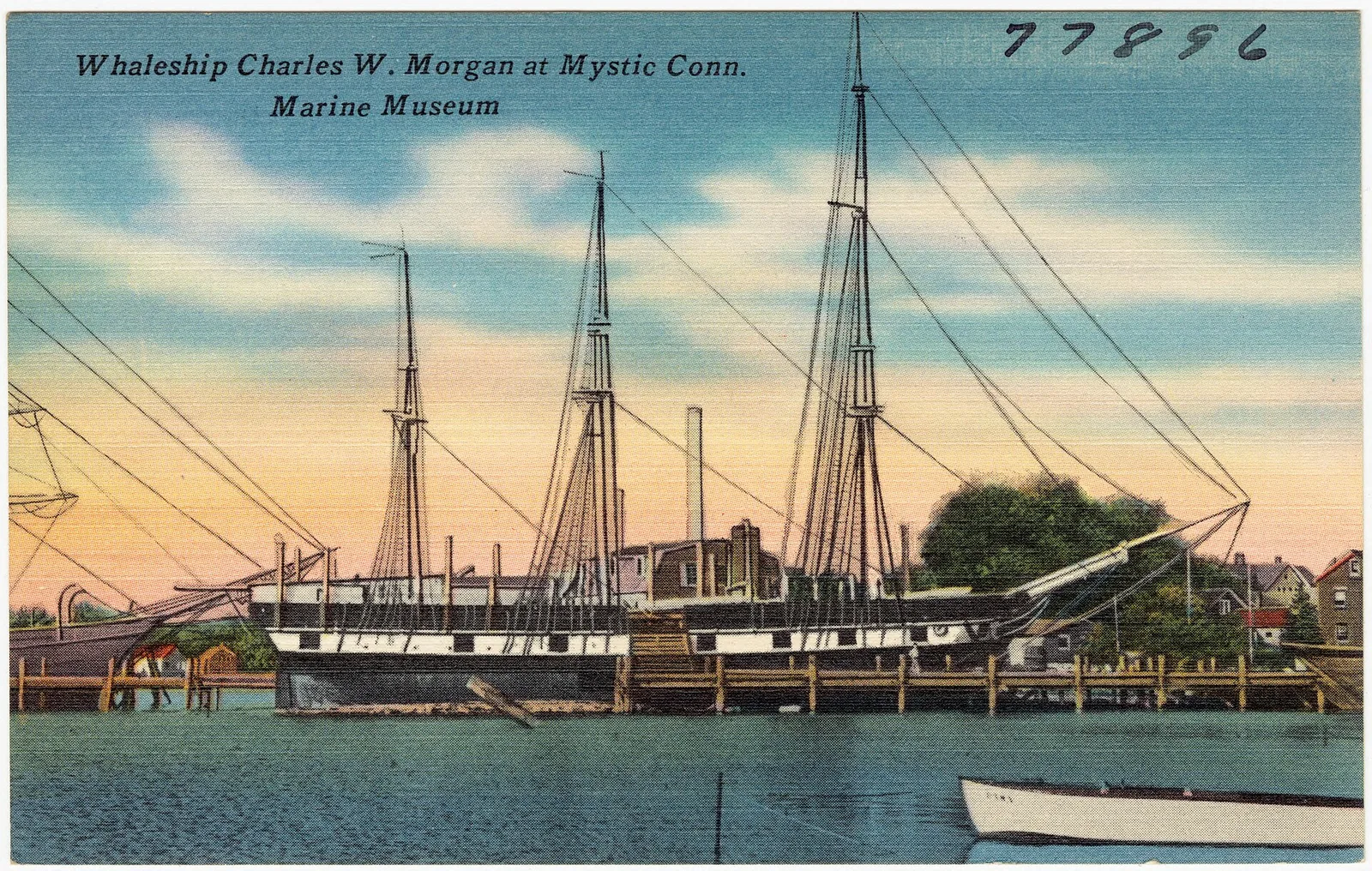 The Charles W. Morgan whaleship at Mystic Seaport Museum, the last surviving American wooden whaleship