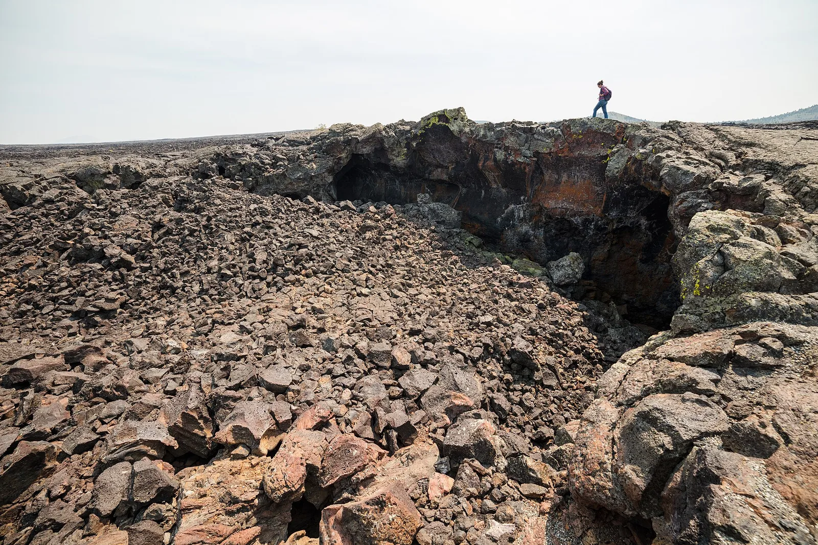 Interior of a lava tube cave at Craters of the Moon, Idaho