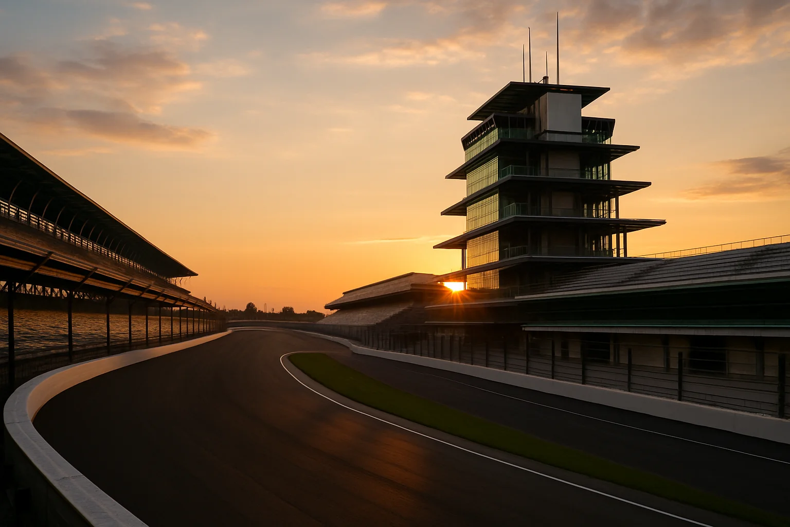 The starting grid of the Indianapolis Motor Speedway during the legendary Indy 500