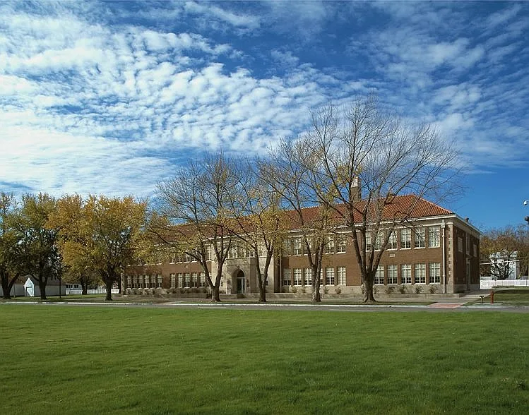 Monroe Elementary School in Topeka, Kansas, where Linda Brown was denied enrollment in 1951, prompting the landmark Brown v. Board of Education case that ended legally mandated school segregation