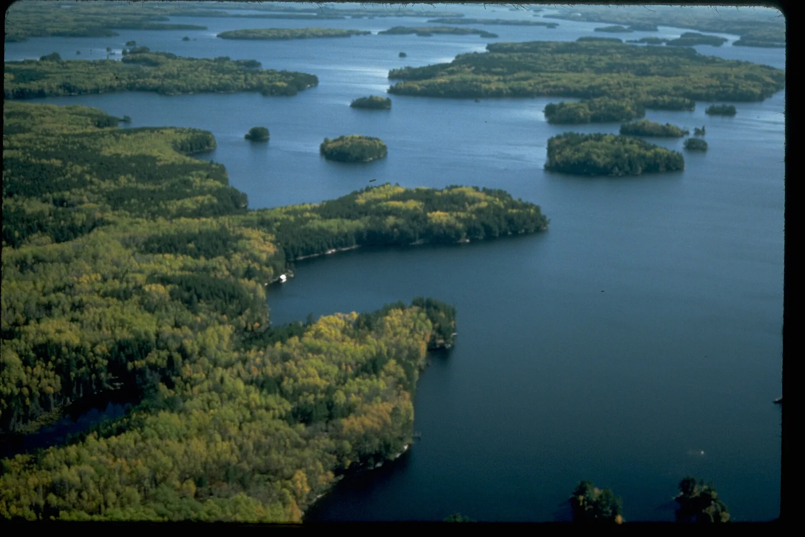 Rocky islands and blue water at Voyageurs National Park, Minnesota