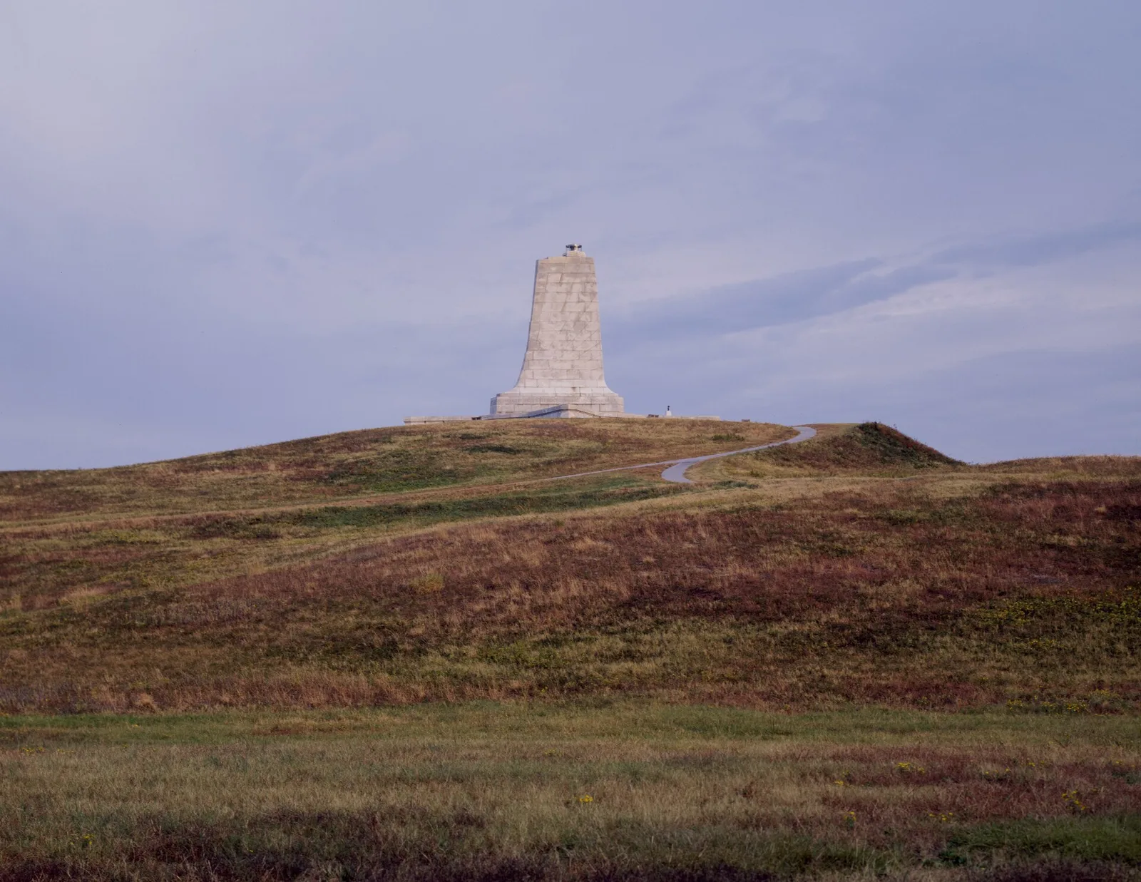 The Wright Brothers National Memorial at Kill Devil Hills, North Carolina, where the first powered airplane flight took place on December 17, 1903