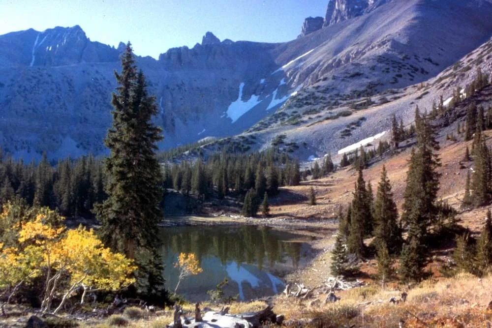 Great Basin National Park with Wheeler Peak rising above the Nevada desert