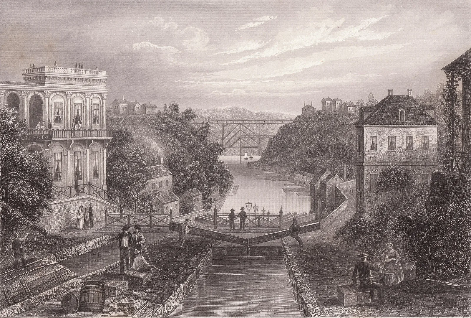 The historic Erie Canal in upstate New York, the engineering achievement that transformed American commerce and made New York City the nation's dominant port