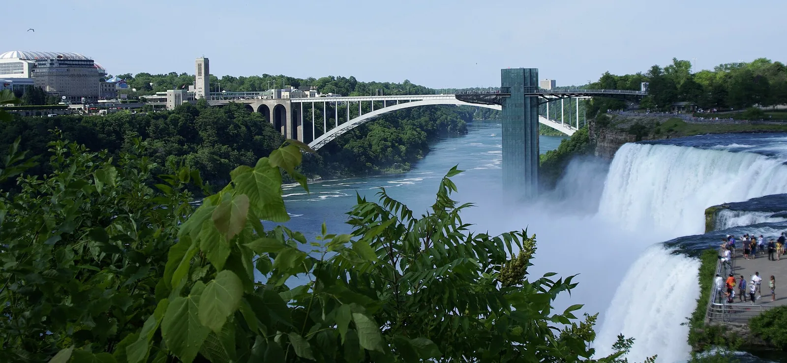 Niagara Falls State Park with mist rising from the American Falls in New York