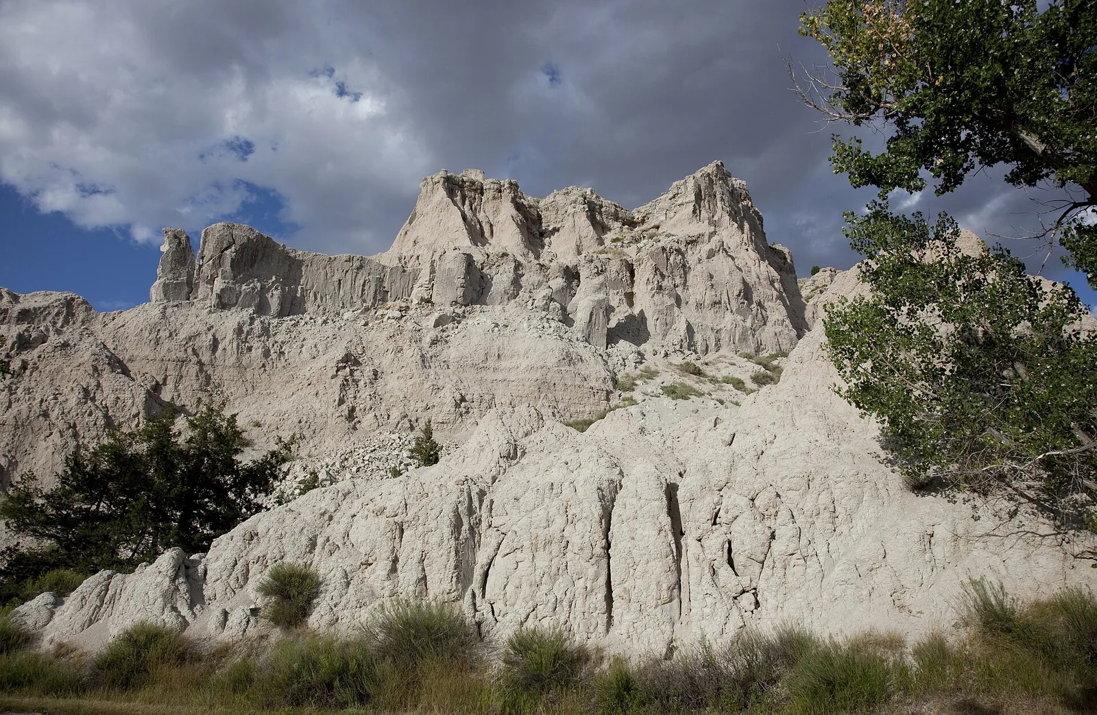 The eroded buttes, spires, and pinnacles of Badlands National Park stretching across the South Dakota prairie