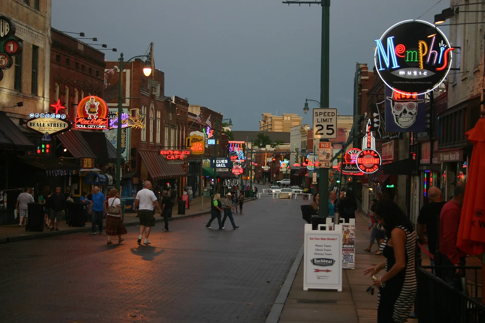 Beale Street in Memphis, Tennessee, where W.C. Handy wrote the first published blues songs and where the African American musical tradition that shaped all of American popular music was born