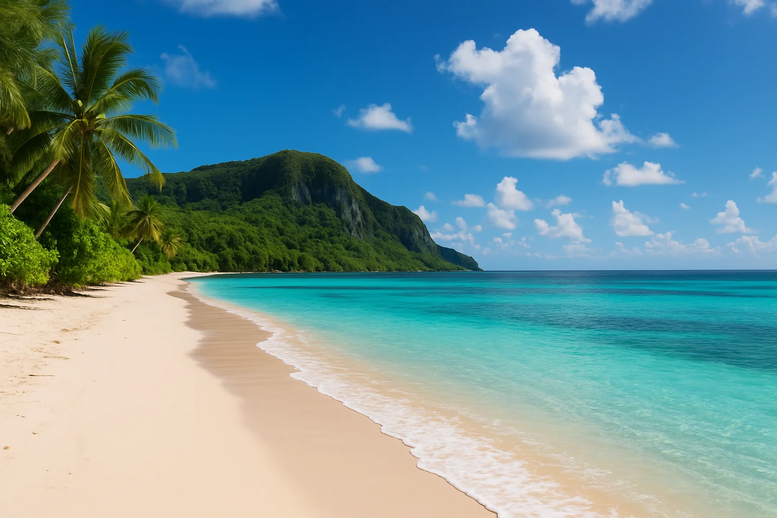 The pristine coastline of Rota Island, the most traditionally Chamorro of the Northern Mariana Islands, with some of the clearest water and healthiest coral reefs in Micronesia