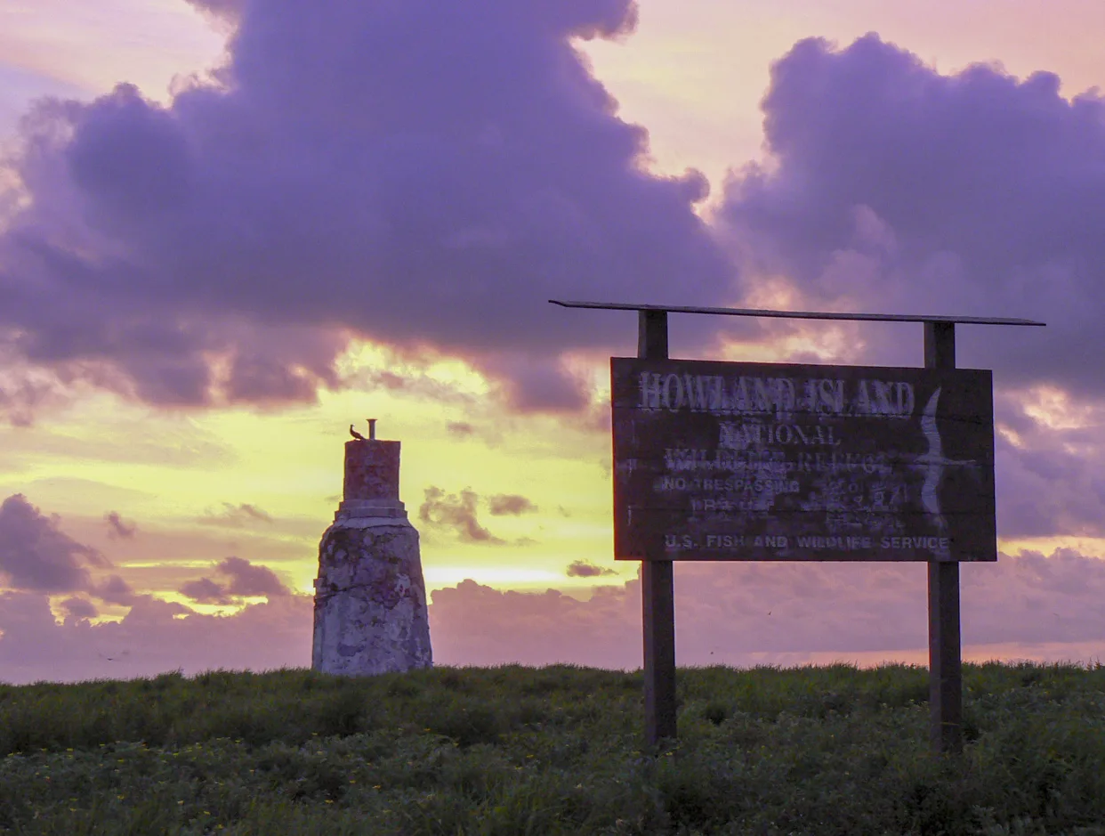 Earhart Light day beacon on Howland Island